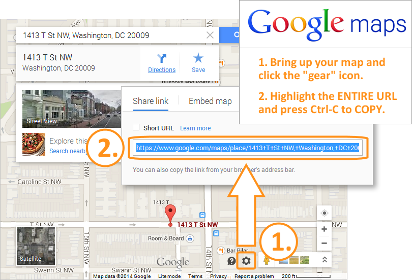 Email Signature - Get Google Map URL
