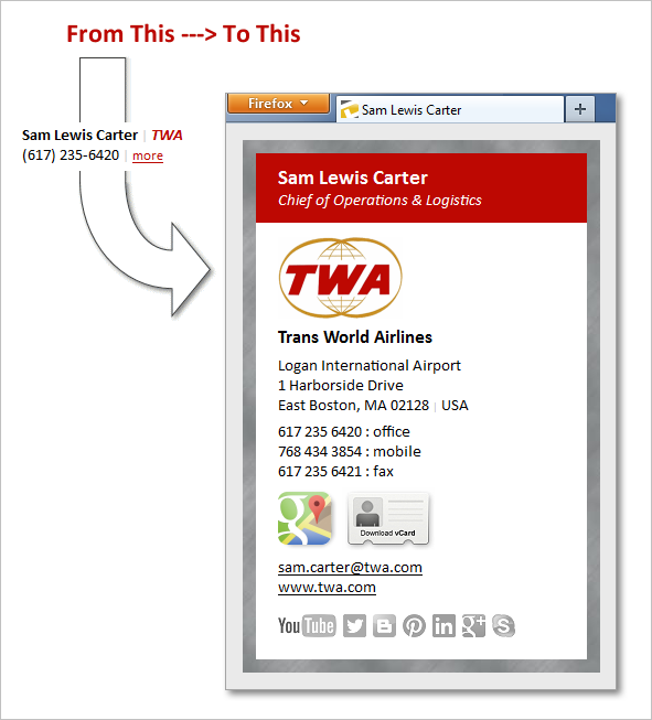 two-tier TWA email signature