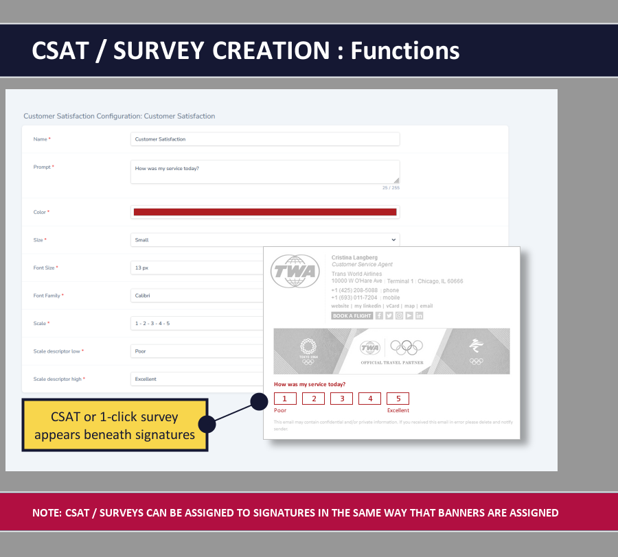 email signature dashboard - message creation