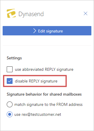 disable reply signature