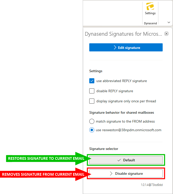 disable signature feature