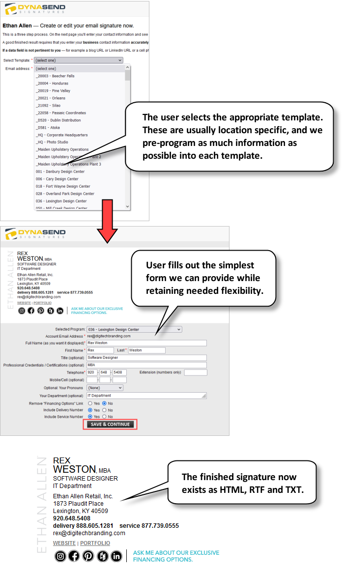 email signature portal