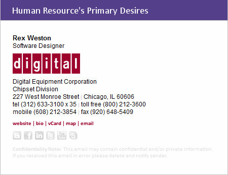 email signature - what the HR department wants