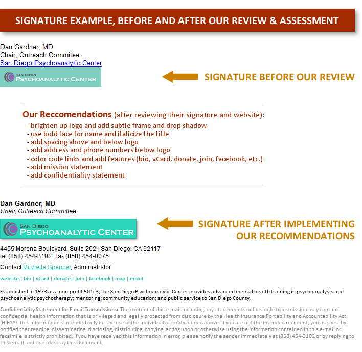 Email Signature - Before and After Review