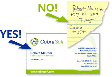 Business Card vs. Scrap of Paper