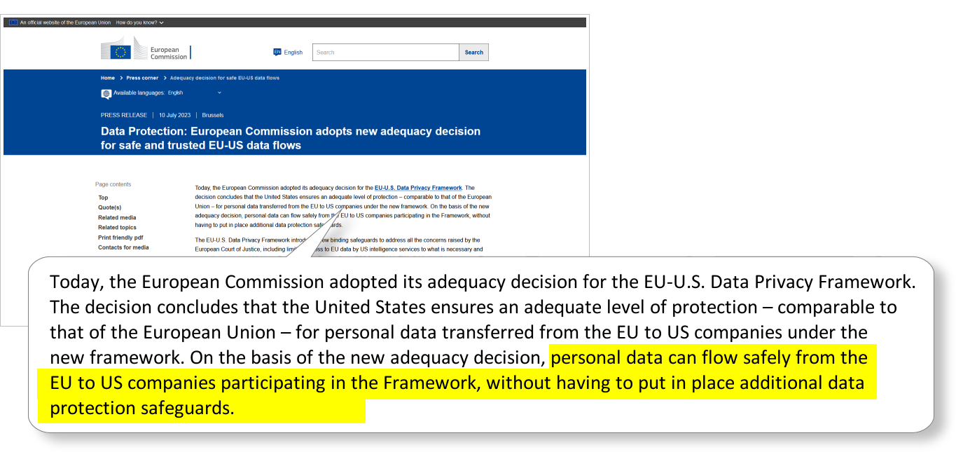 EU US adequacy decision