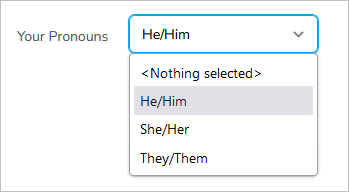 Pronoun Drop-Down Menu