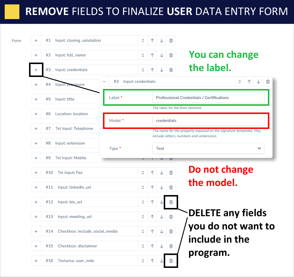 email signature program quick start process - the form