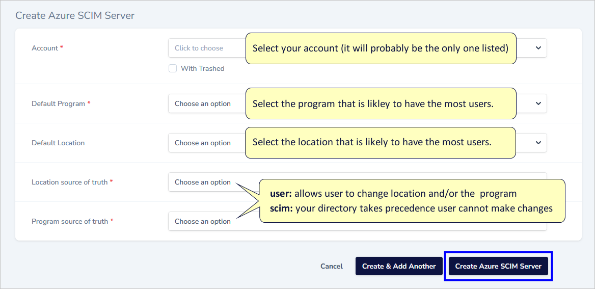 Dynasend SCIM server setup