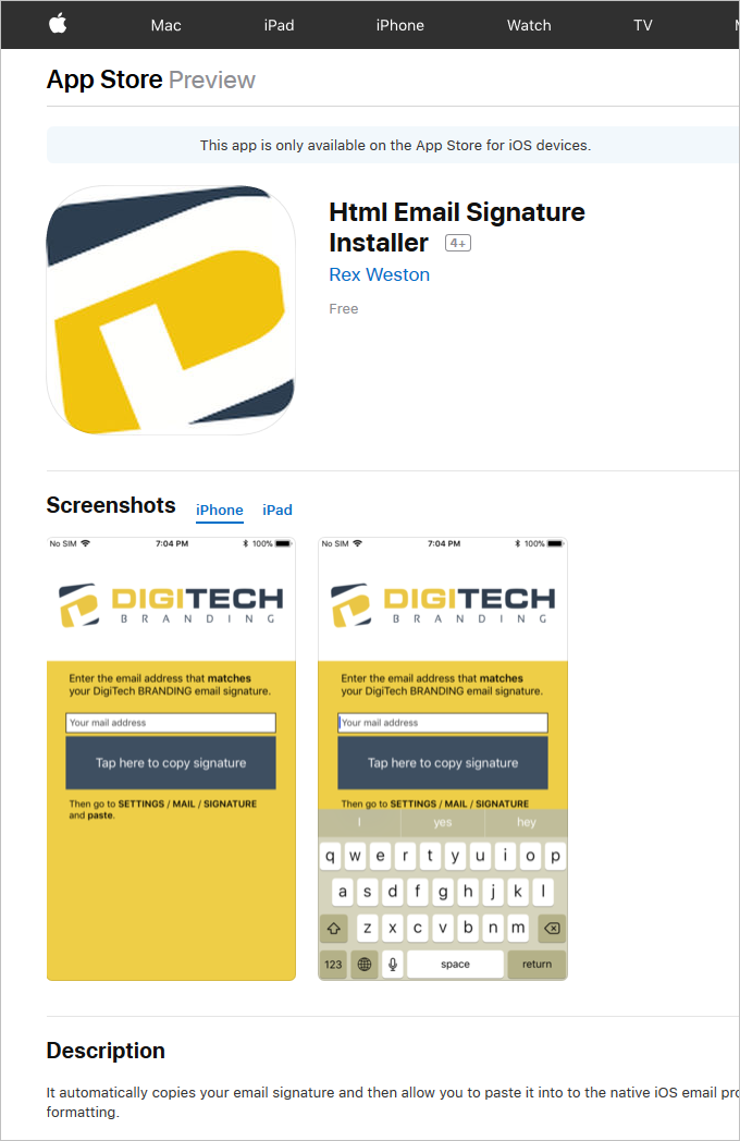 DigiTechBRANDING iOS Mobile App